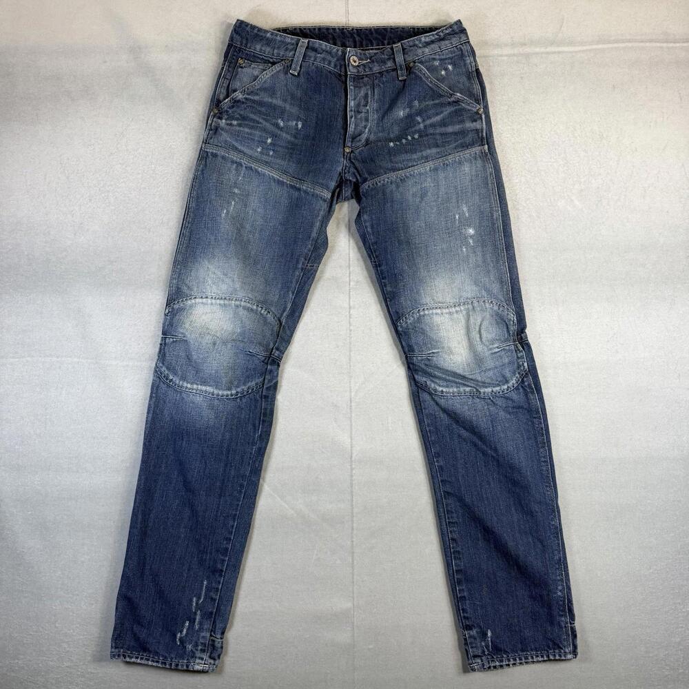 G-Star Raw 5620 3D Jeans Mens 30x34 Blue Low Tapered Dark Wash Denim Italy Made
